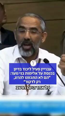 עבריין פעיל ליכוד בדיון בכנסת על אלימות בני נוער:  "הם לא התכוונו להרוג,  רק לדקור"