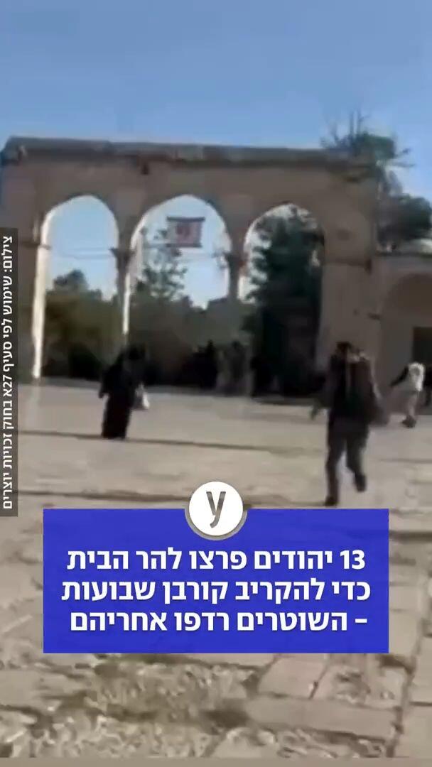 13 יהודים פרצו להר הבית כדי להקריב קורבן שבועות - השוטרים רדפו אחריהם | תיעוד