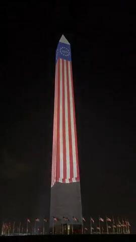 A Fourth of July sound-and-light show is projected onto the Washington Monument in Washington&nbsp;