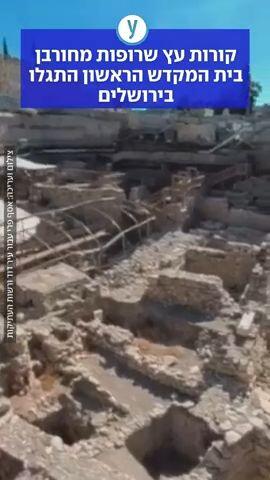 קורות עץ מחורבן בית המשקד הראשון התגלו בירושלים