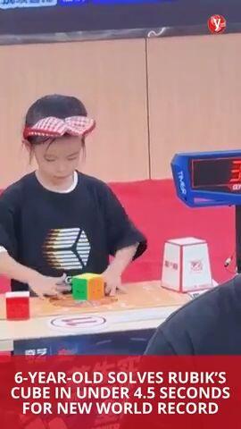 6-year-old solves Rubik’s Cube in under 4.5 seconds for new world record
