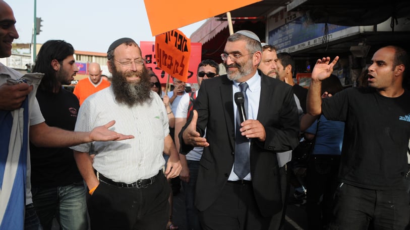מיכאל בן ארי וברוך מרזל (צילום: ירון ברנר) מיכאל בן ארי וברוך מרזל