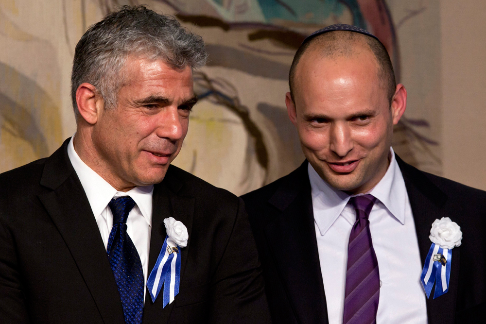Yesh Atid leader Yair Lapid and Yamina head Naftali Bennett 