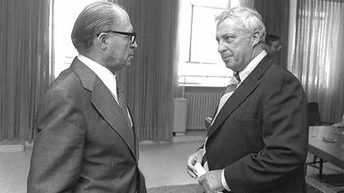 Ariel Sharon and Menachem Begin 