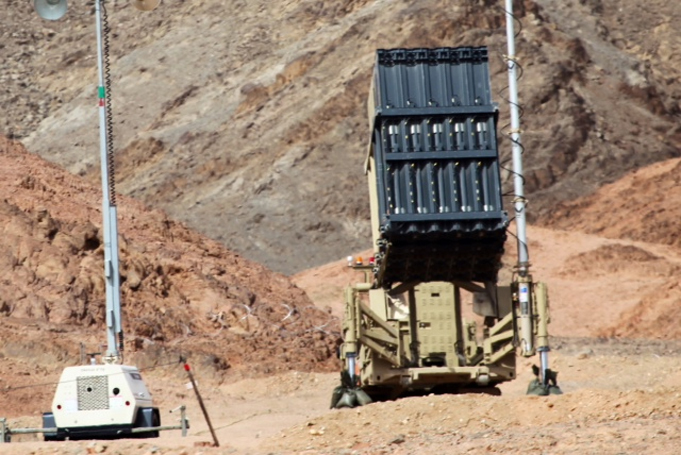 An Iron Dome battery deployed near Eilat 