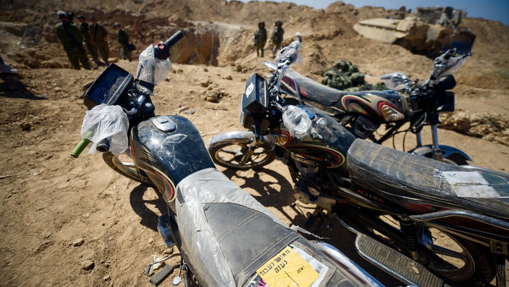 Motorcycles found in Gaza tunnels (Photo: IDF Spokesperson's Unit) Motorcycles found in Gaza tunnels