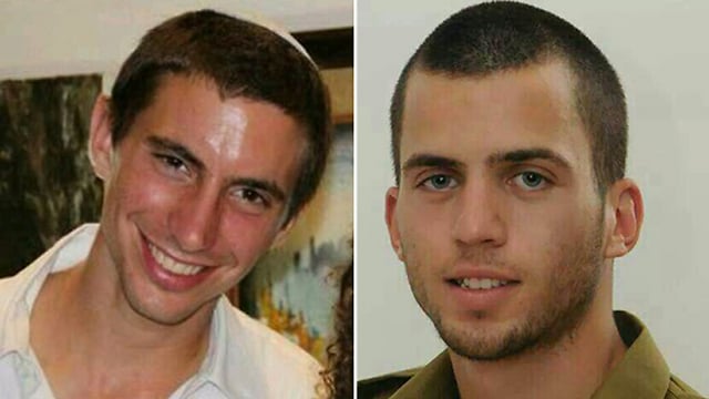 Hamas is believed to holding the bodies of IDF soldiers Hadar Goldin, left, and Oron Shaul, who fell in Gaza during the 2014 war Hamas is believed to holding the bodies of IDF soldiers Hadar Goldin, left, and Oron Shaul, who fell in Gaza during the 2014 war