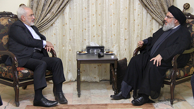 Iranian Foreign Minister Javad Mohammad Zarif meeting with Hezbollah leader Hassan Nasrallah in Beirut 