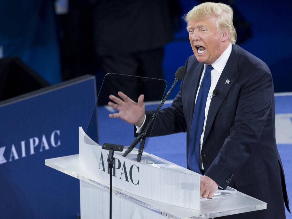Trump speaking to AIPAC (Photo: AFP) Trump speaking to AIPAC
