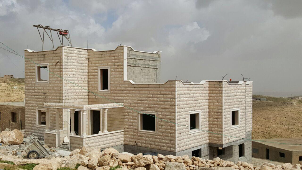 A Palestinian home under construction south of Hebron 