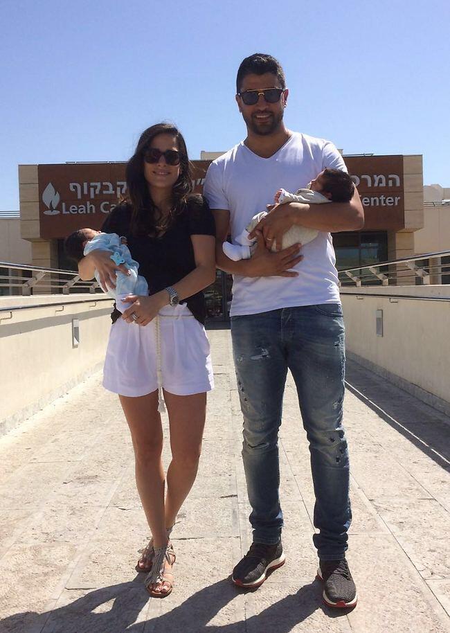 משפחה שכזאת. משה פרץ, ירדן גוזלן והתאומים