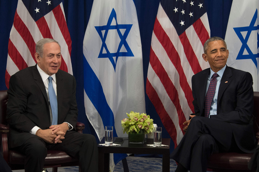Benjamin Netanyahu and Barack Obama meeting in New York in 2016 