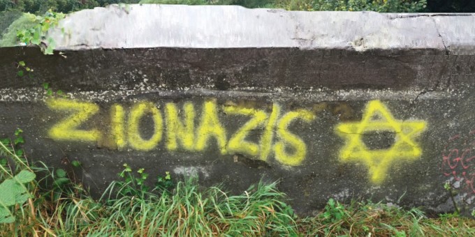 Anti-Semitic graffiti in Britain (Photo: The Community Security Trust) Anti-Semitic graffiti in Britain