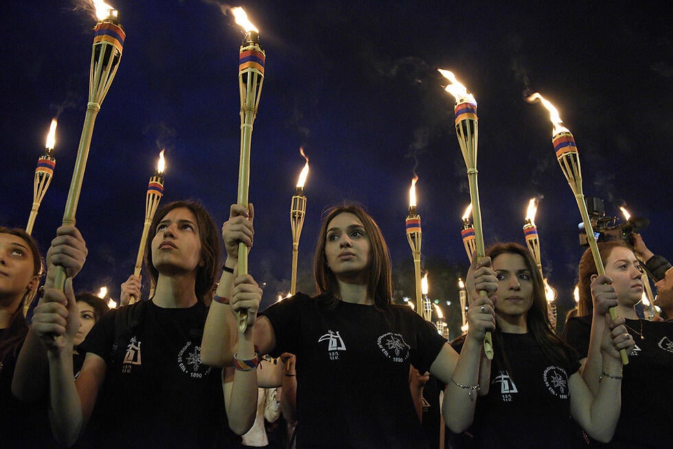 A vigil in memory of the victims of the 1915 Armenian genocide (Photo: AFP) A vigil in memory of the victims of the 1915 Armenian genocide
