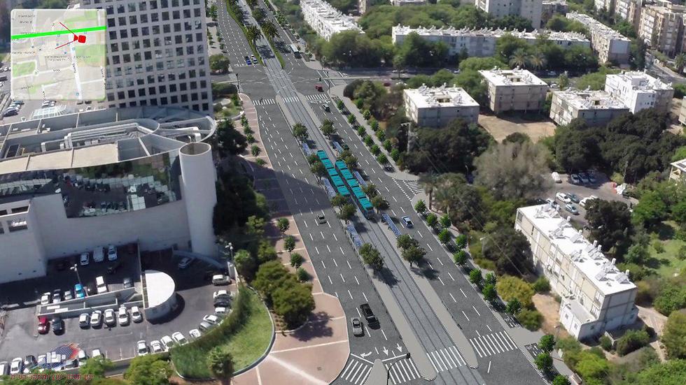 הדמיית הקו הירוק. הפעלתו צפויה להידחות בשנה (צילום: נת"ע) הדמיית הקו הירוק. הפעלתו צפויה להידחות בשנה