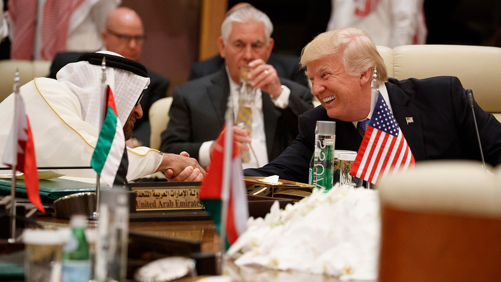 Outgoing U.S. President Donald Trump with UAE Crown Prince Sheikh Mohammed bin Zayed