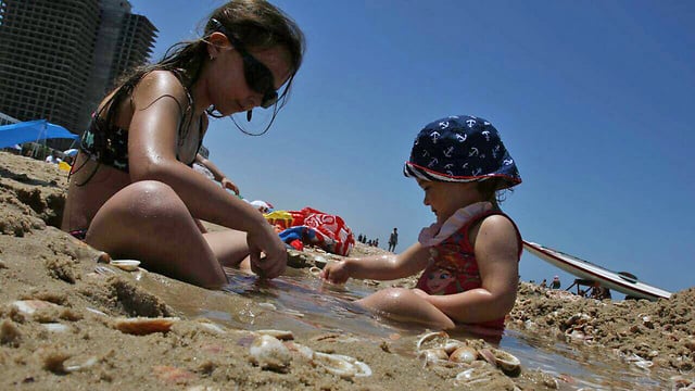 Summer on the beach in central Israel (Photo: Avi Moalem) Summer on the beach in central Israel