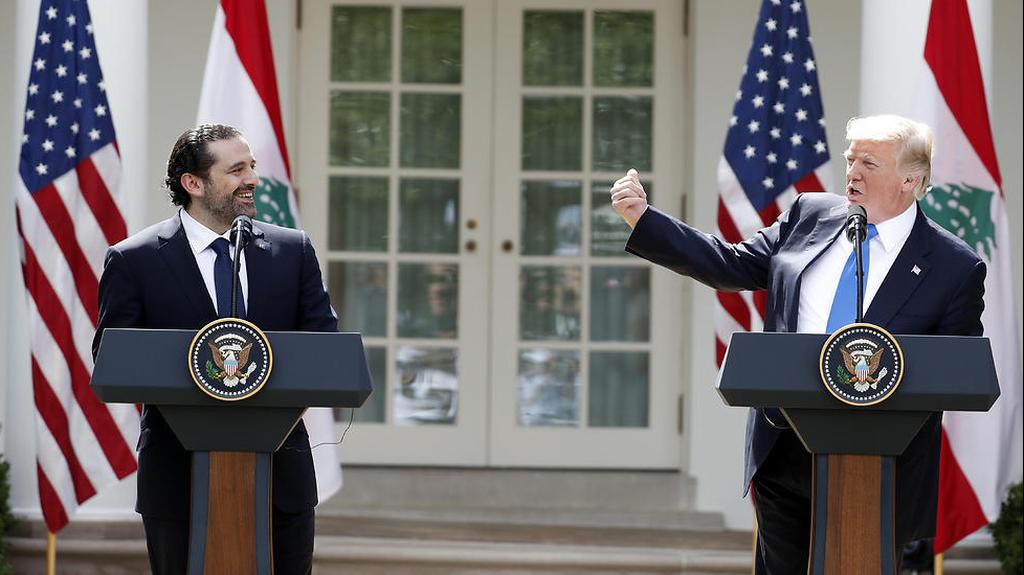 Former Lebanese President Hariri and President Trump (Photo: AP) Former Lebanese President Hariri and President Trump