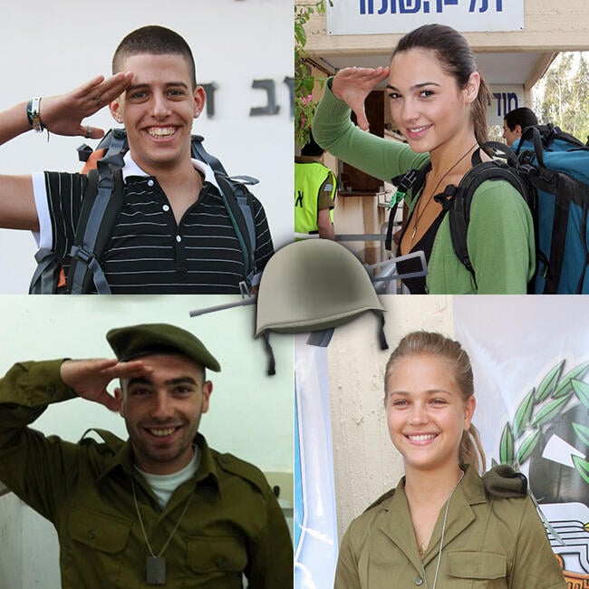 שפשוף נעים. גל גדות, בן אל תבורי, אסתי גינזבורג ועומר אדם ביום הגיוס