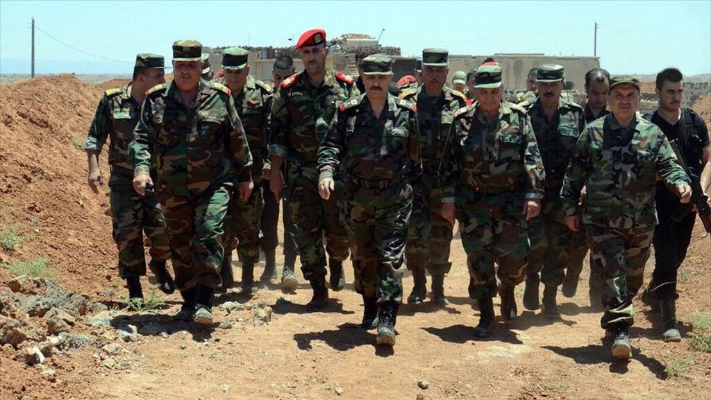 Hezbollah military commanders on the Syrian side of the Golan in 2017 