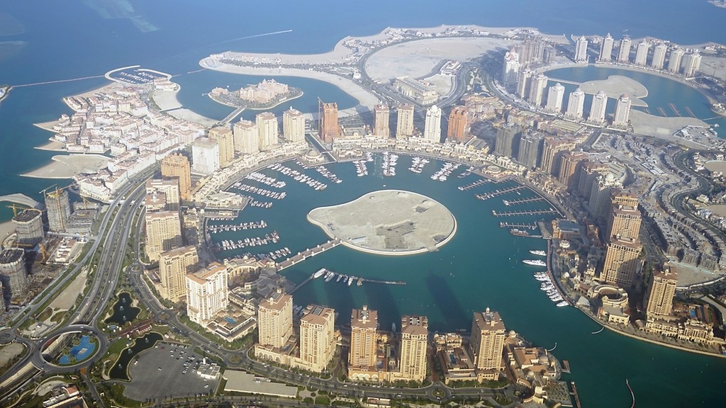 An aerial view of the Qatari capital Doha 