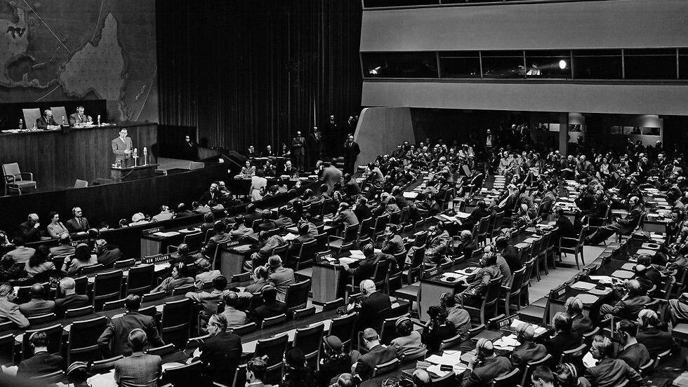 The UN vote on the Partition Plan on November 29, 1947 