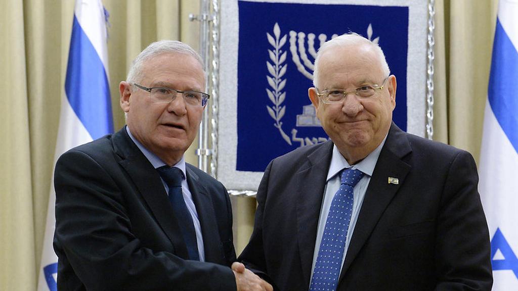 INSS head Amos Yadlin and President Reuven Rivlin 