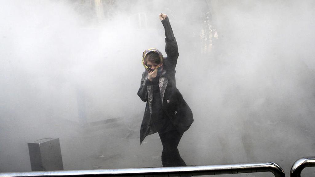 An anti government protester in Iran 