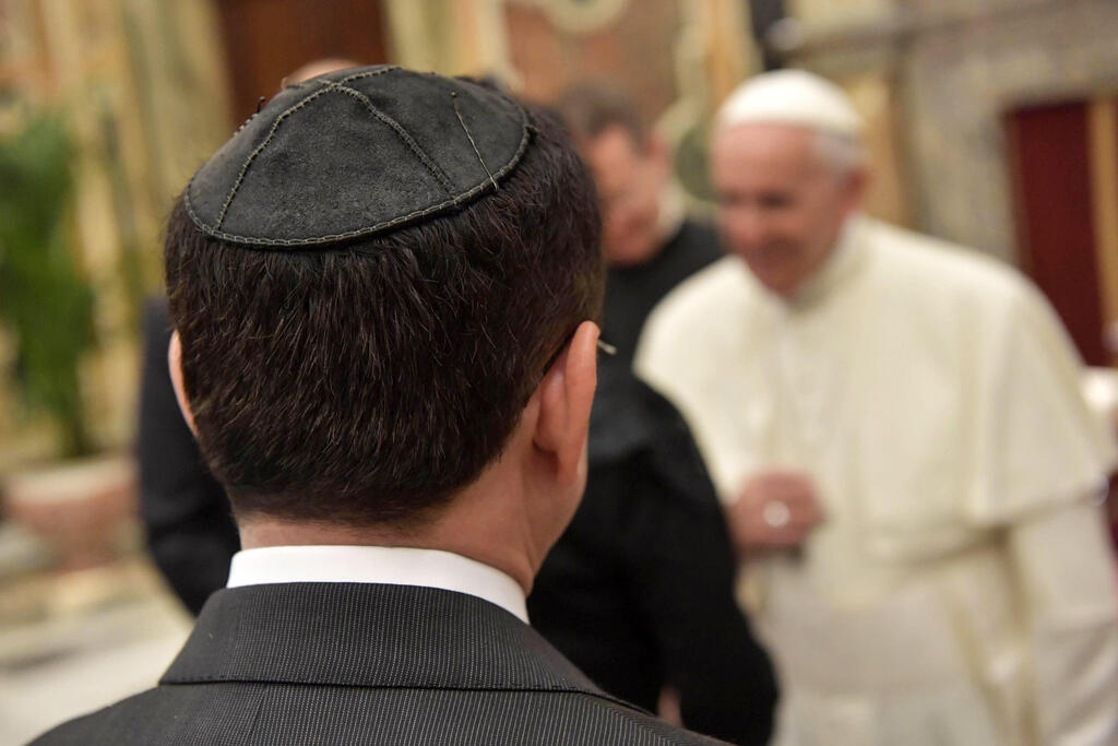 Pope Francis at Rome conference on the responsibility of states to fight anti-Semitism, January 29, 2018 (Photo: EPA) Pope Francis at Rome conference on the responsibility of states to fight anti-Semitism, January 29, 2018