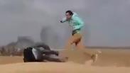 תיעוד פגיעה ב מפגין פלסטיני