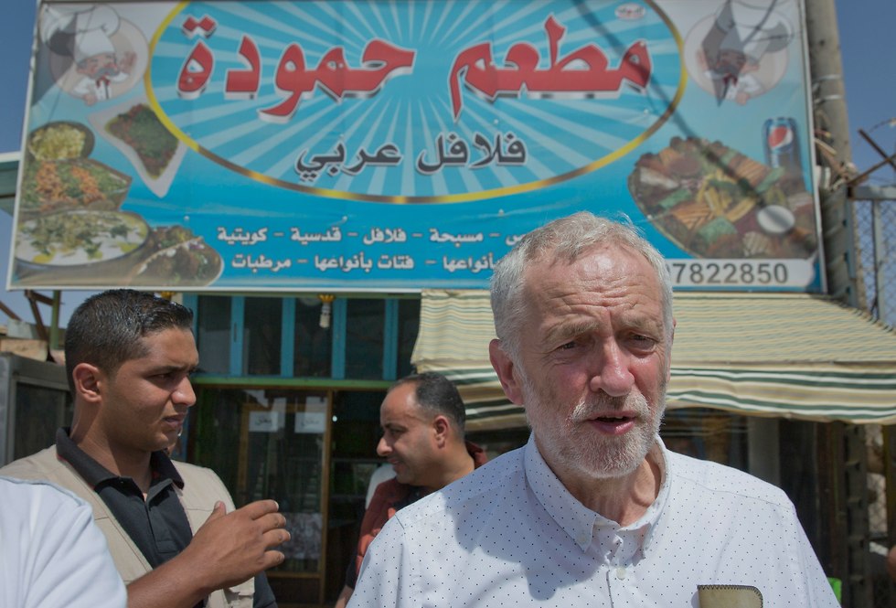 Corbyn during his 2018 visit at a Syrian refugee camp in Jordan 