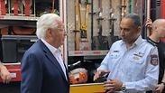 פגישת דוד פרידמן כם לוחמי אש אמריקאים בתחנת כיבוי אש בשדרות