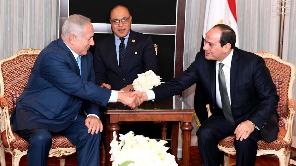 Prime Minister Benjamin Netanyahu meeting with Egyptian President Abdel Fattah el-Sisi in New York in 2018
(Photo: GPO) Prime Minister Benjamin Netanyahu meeting with Egyptian President Abdel Fattah el-Sisi in New York in 2018