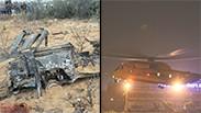 שרידי רכב פעילות עזה מסוק פינוי שנחת בבית החולים סורוקה בעקבות תקיפת צה"ל ברצועת עזה