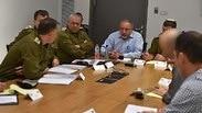 הערכת מצב בראשות שר הביטחון אביגדור ליברמן אמש בעקבות ההסלמה בדרום