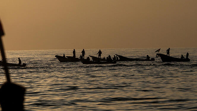 דגל הרשות הפלסטינית על חוף הים ב עזה ליד גבול ישראל