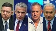 בנימין נתניהו , בני גנץ, יאיר לפיד ואבי גבאי 