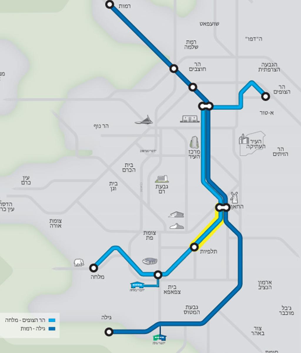 הקו הכחול בעמק רפאים רכבת קלה ירושלים