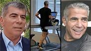 גבי אשכנזי בני גנץ בחד כושר יאיר לפיד בכניסה לביתו ביום של האיחוד