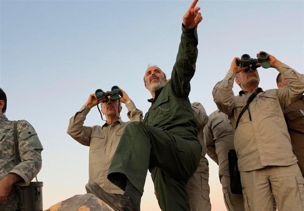 Iranian Chief of Staff Mohammad Bagheri, center, in Aleppo, Syria 