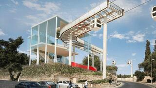 הדמיית תחנת הרכבל לכותל בירושלים