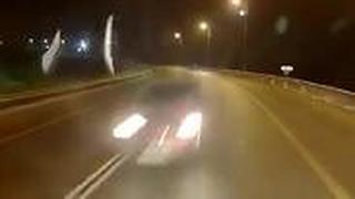תיעוד תאונת הדרכים בין רכב ואוטובוס בכביש 375 מעוקף חוסאן לכיוון ביתר עילית
