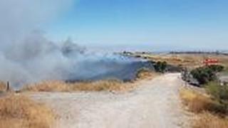 כיבוי שריפה שפרצה ליד בית חולים פוריה