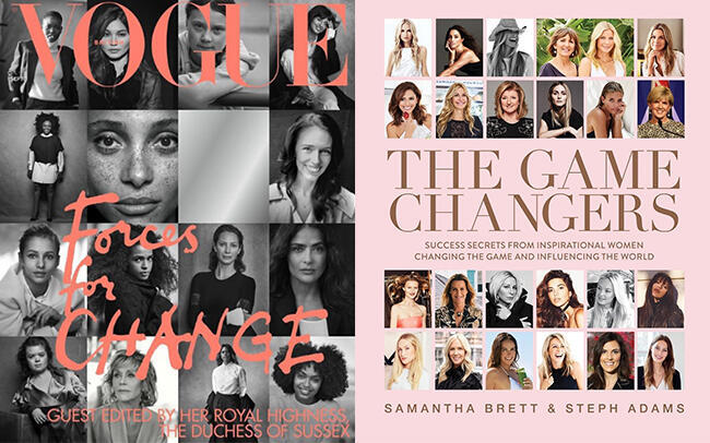 יש דימיון? כריכת הספר "Game Changers" ומגזין ספטמבר של "ווג בריטניה" (צילום: Penguin, Vogue) יש דימיון? כריכת הספר "Game Changers" ומגזין ספטמבר של "ווג בריטניה"