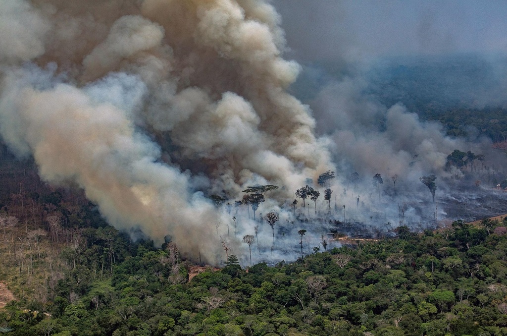 כיבוי שריפות באמזונס (צילום: AFP) כיבוי שריפות באמזונס