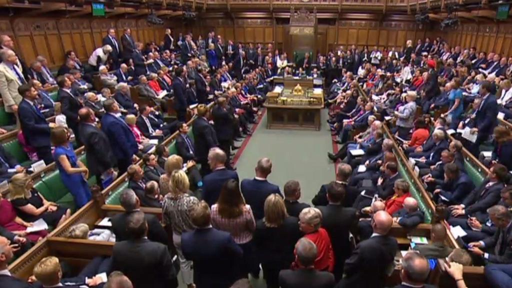 The House of Commons in London (Photo: AFP) בוריס ג'ונסון ראש ממשלת בריטניה דיון בפרלמנט ברקזיט