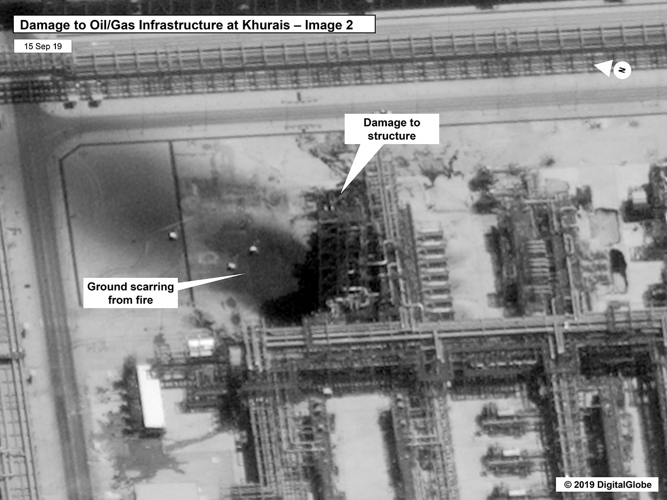 תיעוד  תמונות לוויין נזקי ה תקיפה ב סעודיה ארה"ב איראן