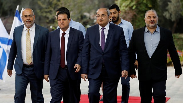 Joint List leaders heading to meet with President Reuven Rivlin to recommend Benny Gantz as prime minister after the March 2020 elections (Photo: Reuters) Joint List leaders heading to meet with President Reuven Rivlin to recommend Benny Gantz as prime minister after the March 2020 elections