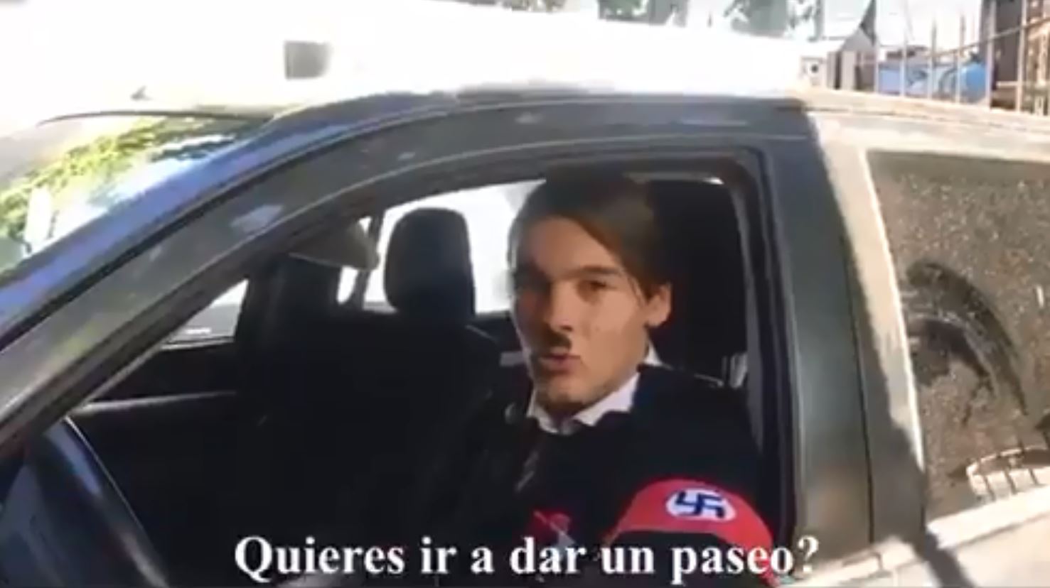 A still image taken from the 'Nazi Girl' video made by an Argentine history teacher and her class 