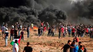 Palestinians demonstrate on the Israel Gaza border 